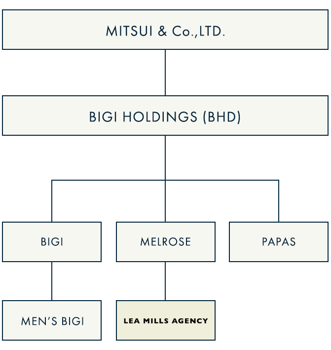 Mitsui & Co.,LTD. MSD I Investment Limited BIGI HOLDINGS (BHD) Bigi Melrose Papas Paragraph Lea Mills Agency